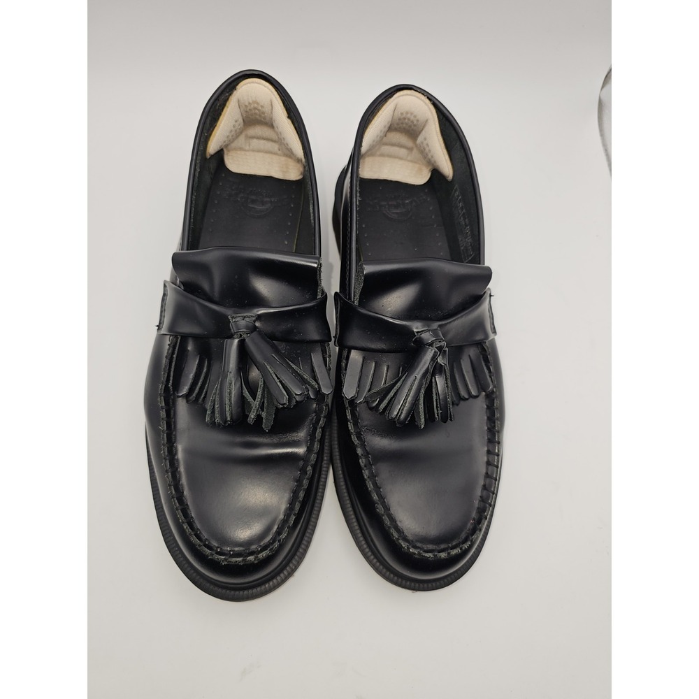 Dr. Martens Adrian Tassel Loafer Men 9 Black Smooth Leather Casual Shoes Eby3417
